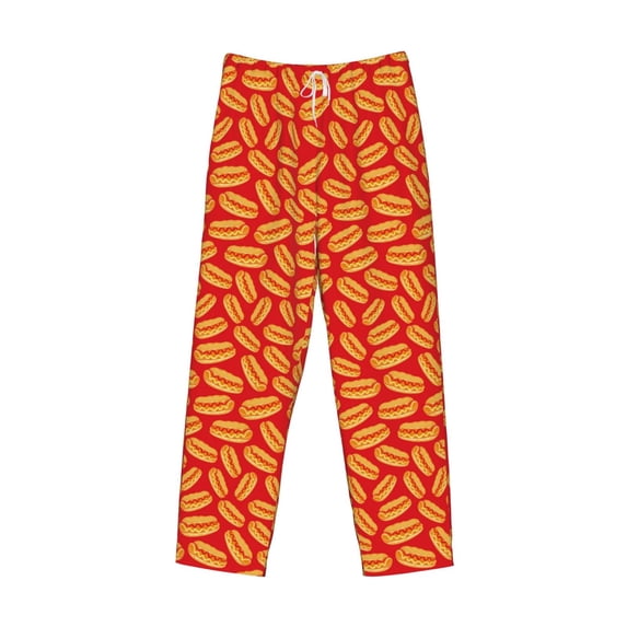 Lsque A Big Hot Dog Print Men's Pajama Pants, Lounge Pant - Comfortable Home Wear,Elastic Waistband, Stylish Design-Large