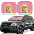 thumbnail image 1 of Lsque A Funny Cat 2 PCS Windshield Sun Shade | CarFoldable Window Covers | Car Accessories Reflect UV for Universal Cars SUV Truck | Large, 1 of 7