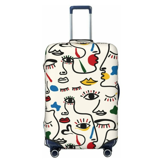 Lsque Aabstract Eyes Printed Luggage Cover, Travel Luggage Protector,Scratch and Dirt Resistant, Fits 18-32 Inch Luggage - Medium