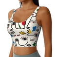 thumbnail image 1 of Lsque Aabstract Eyes Printed Women'S Sports Bra, Compression, Moisture Wicking, High-Impact Sports Bra For Women,Supportive sports bra-Large, 1 of 9