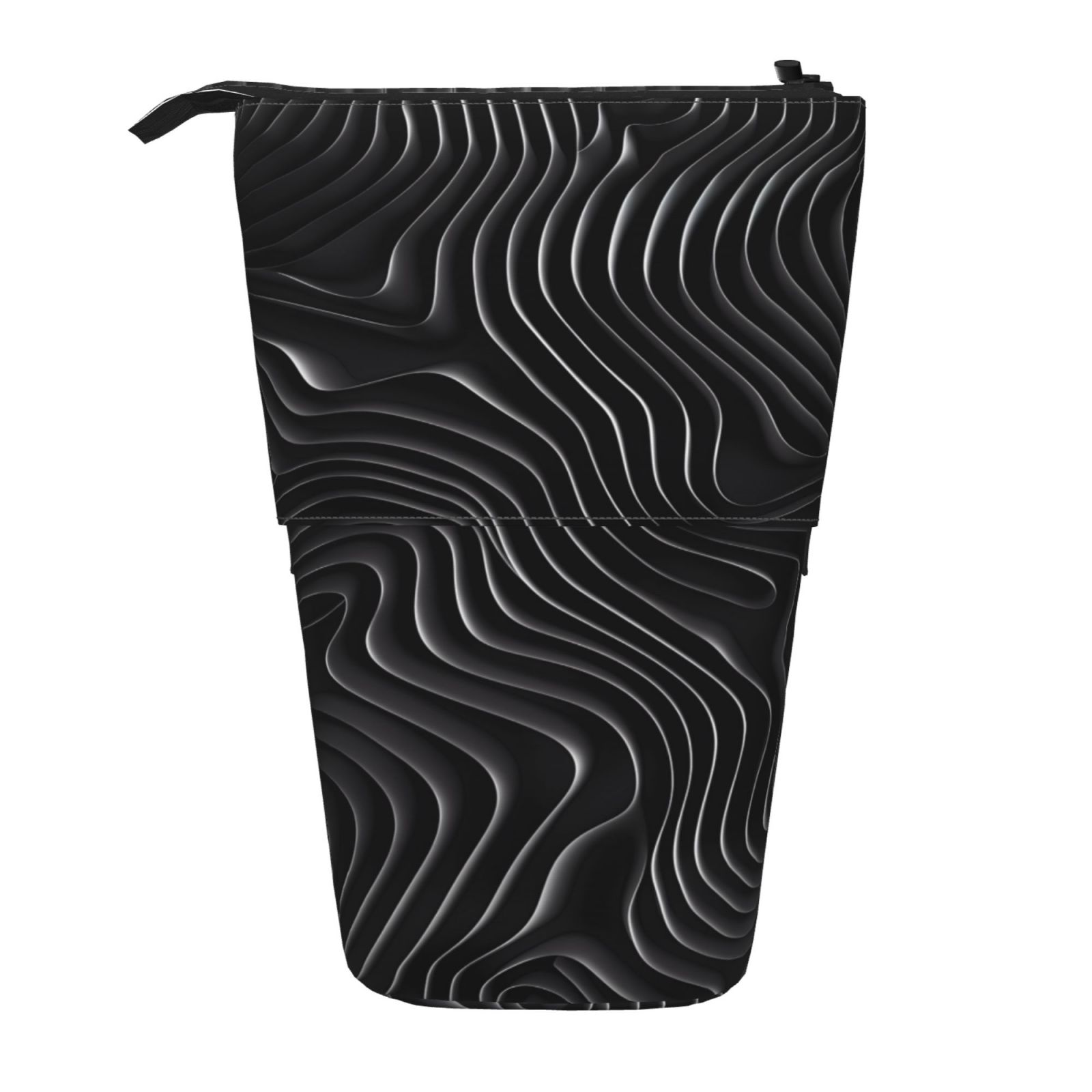 Lsque Abstract Black And White Waves Pattern Telescopic Pencil Bag Pen ...