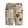 thumbnail image 1 of Lsque Abstract Coffee Pattern With Letters Mens Sleep Pajama Shorts,Short Pajama Pants, Cotton Ultra-Soft Knit-Large, 1 of 9