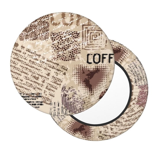 Lsque Abstract Coffee Pattern With Letters Round Bar chair cushion covers Velvet Fabric Premium Comfort Protects from Scratches and Stains for 14-17 Inch Chair- 14 inch