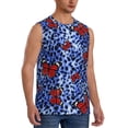 thumbnail image 1 of Lsque Abstract Colorful Butterflies Print Men's Cotton Blend Sleeveless Muscle Shirts (S-3XL)- Moisture Wicking, Odor Protection, UPF 30+,3X-Large, 1 of 1