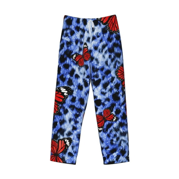 Lsque Abstract Colorful Butterflies Print Men's Pajama Pants, Lounge Pant - Comfortable Home Wear,Elastic Waistband, Stylish Design-Small