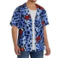 thumbnail image 1 of Lsque Abstract Colorful Butterflies print Men's Cuban Collar Short Sleeve Shirt Summer Beachwear Casual Button Down Fashionable Vacation Leisure Shirt-Small, 1 of 7