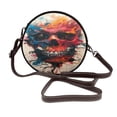 thumbnail image 1 of Lsque Abstract Colorful Skull Art Pattern Shoulder Bag – Microfiber Leather Crossbody with Detachable Strap & Handle Ring, Waterproof & Durable, Elegant Everyday Carry, 1 of 5