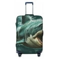 thumbnail image 1 of Lsque Abstract Geometric Shark Printed Luggage Cover, Travel Luggage Protector,Scratch and Dirt Resistant, Fits 18-32 Inch Luggage - X-Large, 1 of 9