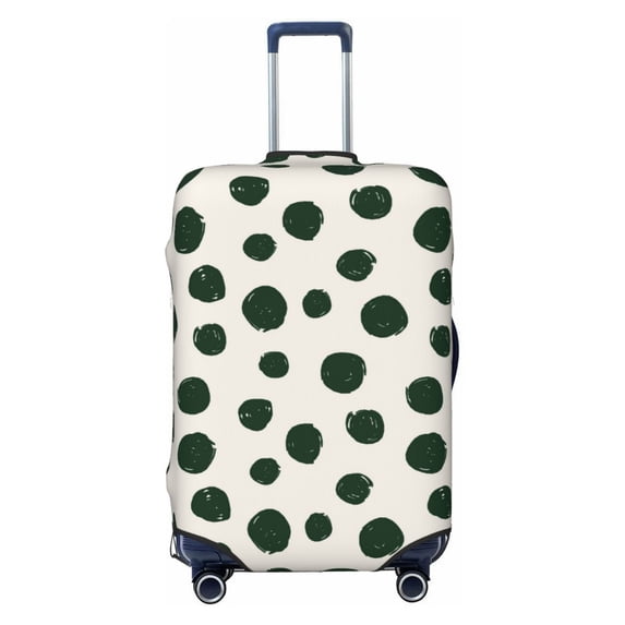 Lsque Abstract Green Polka Dot Printed Luggage Cover, Travel Luggage Protector,Scratch and Dirt Resistant, Fits 18-32 Inch Luggage - Small