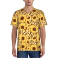 thumbnail image 1 of Lsque Abstract Leopard Print Sunflower Pattern Mens Polo Golf Shirts Funny Graphics Shorts Sleeve Button Shirts Baseball T-shirt-Large, 1 of 7