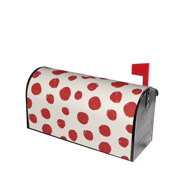 Lsque Abstract Red Polka Dot Mailbox Cover Standard Size ,Magnetic Mailbox Covers Post Wraps Letter Box Cover -25.5x21 in