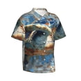 thumbnail image 1 of Lsque Abstract Sea Turtle pattern Hawaiian Shirt for Men, Unisex Summer Beach Casual Short Sleeve Button Down Shirts-XX-Large, 1 of 9