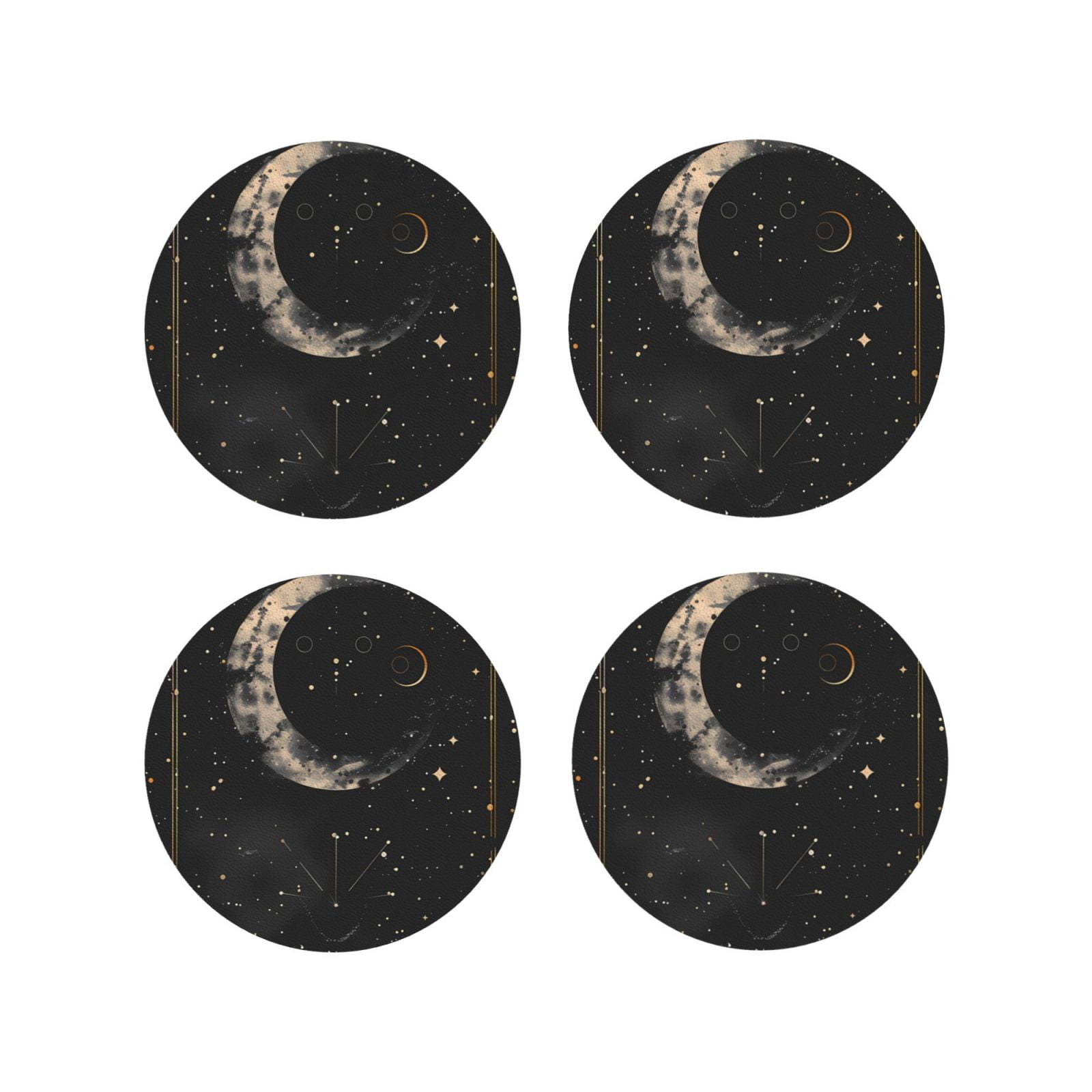 Moon Rug Coaster Lsque Abstract Starry Sky Moon Pattern 4