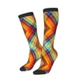 thumbnail image 1 of Lsque Abstract Watercolors Tartan Printed Crew Socks Men's Women's LightWeight Thin Casual Calf Socks ,Knee High Socks,Cotton Socks, 1 of 9