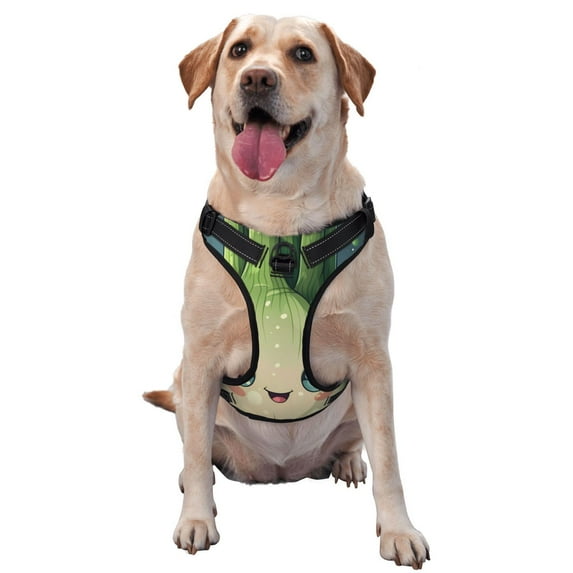 Lsque Adorable Kawaii Fennel Character Dog Harness, No-Pull Pet Harness with 2 Leash Clips, Adjustable Soft Padded Dog Vest with Easy Control Handle for Large Dogs-Large