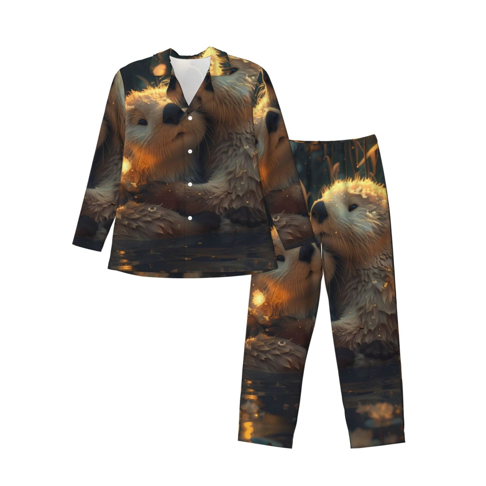 Happy Otters Pajama Set main image 1