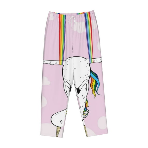 Lsque Aerial Yoga for Unicorn Print Women's Pajama Pants, Lounge Pant - Comfortable Home Wear,Elastic Waistband, Stylish Design-Large