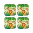 thumbnail image 1 of Lsque African Animals in the Jungle Pattern 4" Drink Coasters Set of 4, PVC Leather Absorbent Coasters, Table Coaster Set Decorative Coffee Cup Coasters Housewarming Gift -Square, 1 of 6