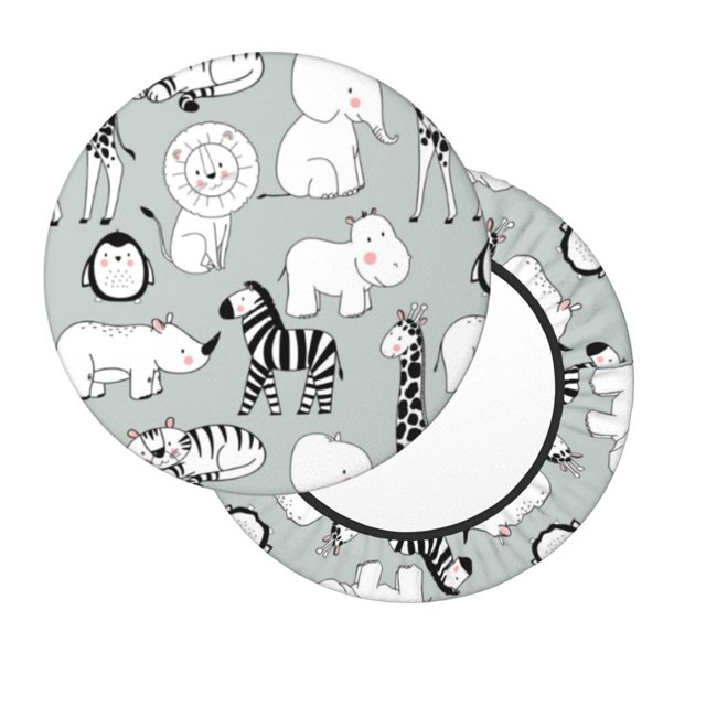 Lsque African Animals Round Bar chair cushion covers Velvet Fabric