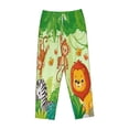 thumbnail image 1 of Lsque African Animals in the Jungle Print Women's Pajama Pants, Lounge Pant - Comfortable Home Wear,Elastic Waistband, Stylish Design-Large, 1 of 9