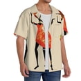 thumbnail image 1 of Lsque African Women print Men's Cuban Collar Short Sleeve Shirt Summer Beachwear Casual Button Down Fashionable Vacation Leisure Shirt-Small, 1 of 7