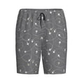 thumbnail image 1 of Lsque Airplane Routes Around The World Mens Sleep Pajama Shorts,Short Pajama Pants, Cotton Ultra-Soft Knit-Small, 1 of 9