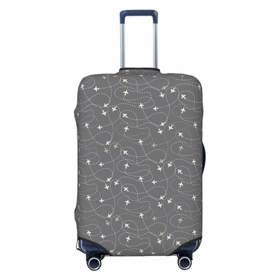 Lsque Airplane Routes Around The World Printed Luggage Cover, Travel Luggage Protector,Scratch and Dirt Resistant, Fits 18-32 Inch Luggage - X-Large