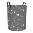 thumbnail image 1 of Lsque Airplane Routes Around The World pattern Laundry Hamper Basket, Tall Woven Rope Hamper Basket for Clothes, Lightweight Storage Basket, Collapsible Waterproof-Small, 1 of 8