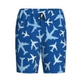 thumbnail image 1 of Lsque Airplanes in the Sky Mens Sleep Pajama Shorts,Short Pajama Pants, Cotton Ultra-Soft Knit-Small, 1 of 9