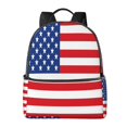 thumbnail image 1 of Lsque America Flags3 Pattern Backpack – School Travel Canvas Daypack with Ergonomic Padded Straps, Multiple Compartments & Leather Handle, 1 of 5