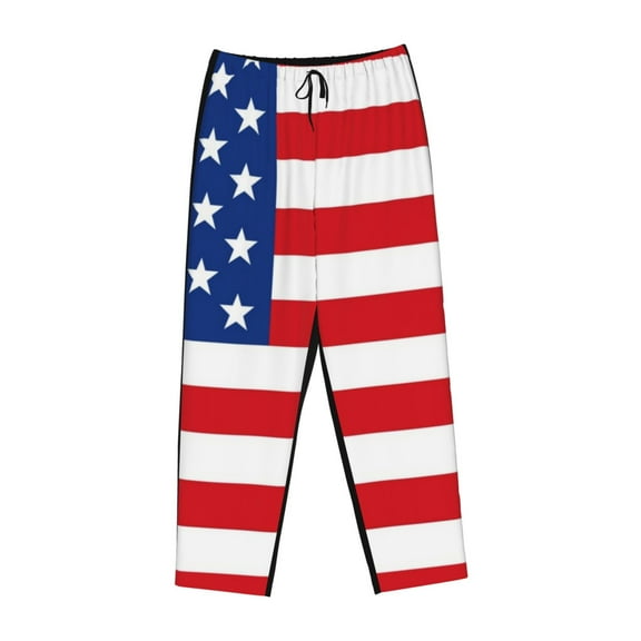 Lsque America Flags3 Print Women's Pajama Pants, Lounge Pant - Comfortable Home Wear,Elastic Waistband, Stylish Design-Medium