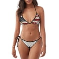 thumbnail image 1 of Lsque American Flag Butterfly Wall Pattern Women Two Piece Swimsuit Sexy Swimwear Halter String Triangle Bikini Sets, 1 of 6