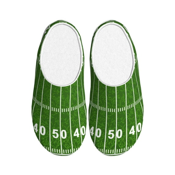 Lsque American Football Field2 Pattern Womens Comfort Cotton on Scuff With Memory Foam and Anti-skid Sole Slipper-35/36