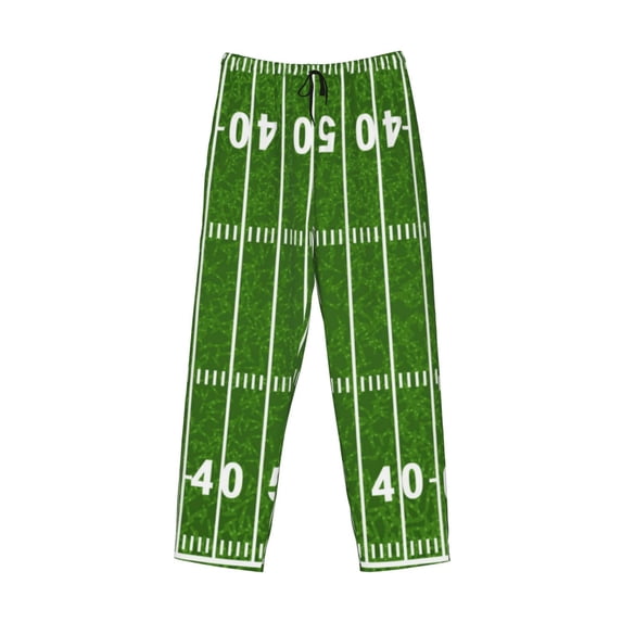 Lsque American Football Field2 Print Men's Pajama Pants, Lounge Pant - Comfortable Home Wear,Elastic Waistband, Stylish Design-X-Large