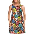 thumbnail image 1 of Lsque American Football Pattern Summer Dresses for Women – Sleeveless T-Shirt Swing Sundress, Perfect for the Beach and Casual Days, 1 of 7