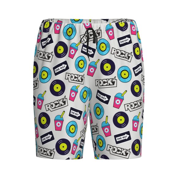 Lsque American Musical Mens Sleep Pajama Shorts,Short Pajama Pants, Cotton Ultra-Soft Knit-Small