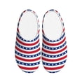 thumbnail image 1 of Lsque American Patriotic Stars And Stripes Pattern Womens Comfort Cotton on Scuff With Memory Foam and Anti-skid Sole Slipper-44/45, 1 of 7