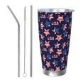 thumbnail image 1 of Lsque American Stars Pattern 20oz Car Cup with Lid and Straw, Insulated Coffee Cup with Straw Topper, Spill Proof Travel Coffee Mug, Stainless Steel Tumble-Straw Three-piece Set, 1 of 8
