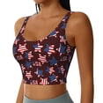thumbnail image 1 of Lsque American Stars1 Printed Women'S Sports Bra, Compression, Moisture Wicking, High-Impact Sports Bra For Women,Supportive sports bra-Large, 1 of 9