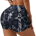 thumbnail image 1 of Lsque Anchors and Lighthouse Pattern High Waisted Biker Shorts for Women-Tummy Control Fitness Athletic Workout Running Yoga Gym Shorts,Moisture-Wicking-XX-Large, 1 of 9