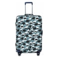 thumbnail image 1 of Lsque Angry Shark Printed Luggage Cover, Travel Luggage Protector,Scratch and Dirt Resistant, Fits 18-32 Inch Luggage - Large, 1 of 9