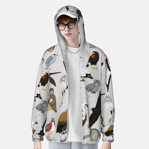 Lsque Animal Bird UPF 50+ Lightweight Sun Protection Men's Women's Long Sleeve Shirt, Hoodie Performance -Large