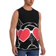 thumbnail image 1 of Lsque Animal Bulldog French Print Men's Cotton Blend Sleeveless Muscle Shirts (S-3XL)- Moisture Wicking, Odor Protection, UPF 30+,Medium, 1 of 8