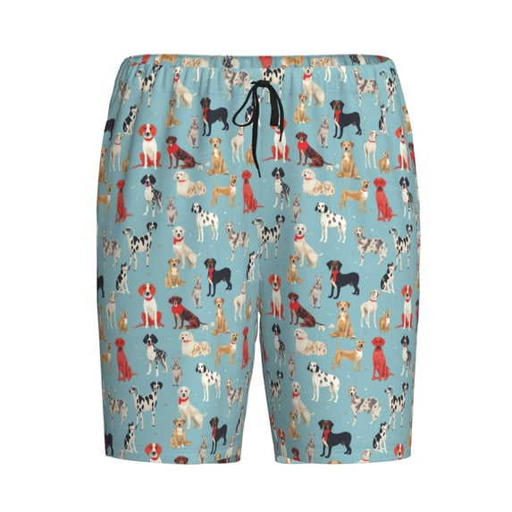 Lsque Animal Dog Mens Sleep Pajama Shorts,Short Pajama Pants, Cotton Ultra-Soft Knit-X-Large
