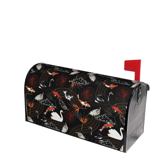 Lsque Animal Koi Fish Mailbox Cover Standard Size ,Magnetic Mailbox Covers Post Wraps Letter Box Cover -25.5x21 in