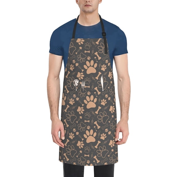 Lsque Animal Paw Waterproof Apron Chef Aprons for Men Heavy Duty Chemical Work Apron Extra Long Grilling Aprons with Adjustable Bib Apron
