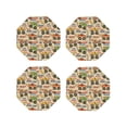 thumbnail image 1 of Lsque Animal Truck Pattern 4" Drink Coasters Set of 4, PVC Leather Absorbent Coasters, Table Coaster Set Decorative Coffee Cup Coasters Housewarming Gift -Octagon, 1 of 6