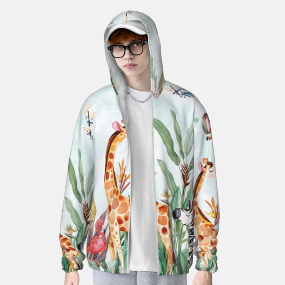 Lsque Animals-1 UPF 50+ Lightweight Sun Protection Men's Women's Long Sleeve Shirt, Hoodie Performance -XX-Large