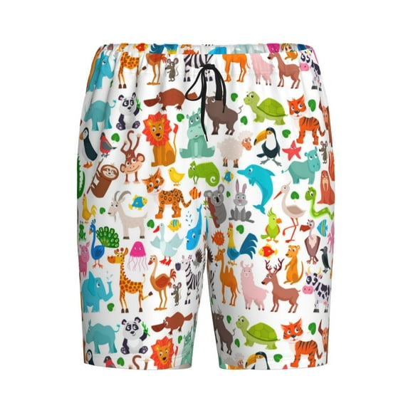 Lsque Animals Mens Sleep Pajama Shorts,Short Pajama Pants, Cotton Ultra-Soft Knit-3X-Large