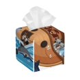 thumbnail image 1 of Lsque Animals on Noah's Ark Printed Tissue Box Cover Holder, Facial Paper Organizer Dispenser,Square with Bottom Belt, PVC Leather Decorative Organizer, 1 of 8